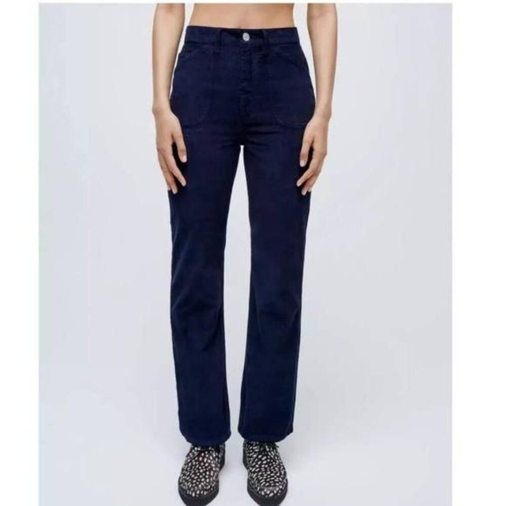 RE/DONE Corduroy 70 Originals Pocket Loose Flare in Navy